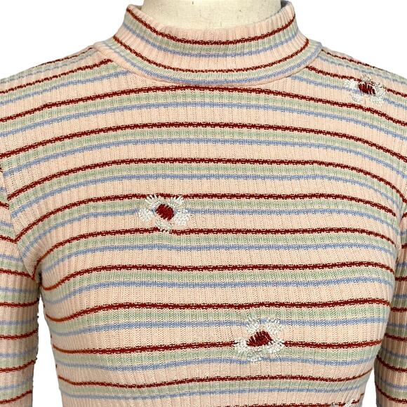 Nordstrom Originality Daisy Ribbed Cropped Turtleneck S Y2K NWOT - Picture 5 of 11